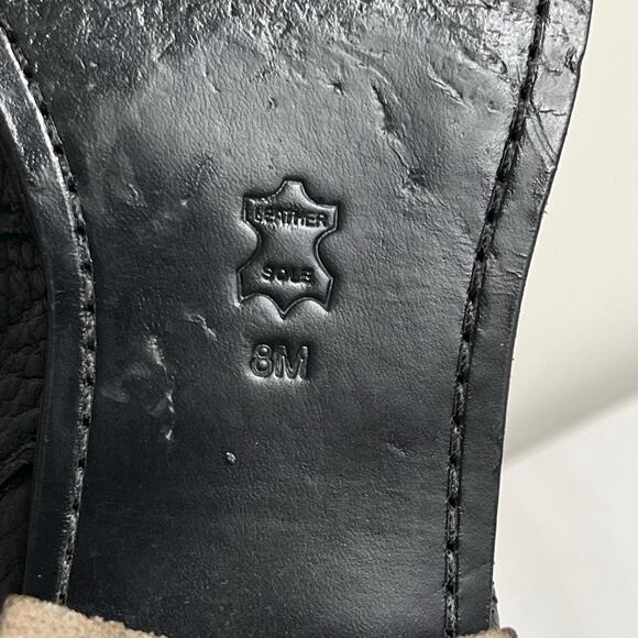 Tory Burch Leona Black Pebbled Leather Mid Calf Moto Boots Size 8 M - Picture 13 of 15